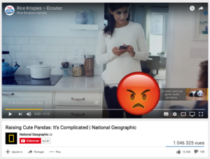 Utilisateur irrité par une publicité pre-roll sur YouTube